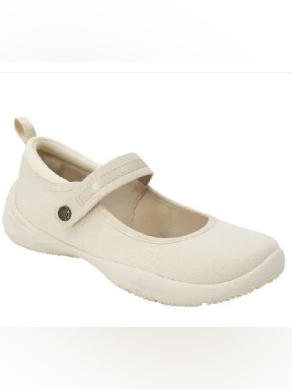 NIB JSport by Jambu Mary Jane Canvas Slip-On Shoe in Cream, Size 7.5M